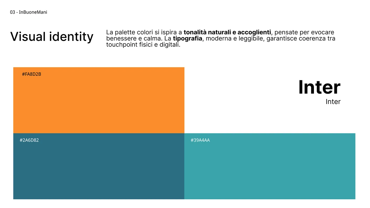 Palette e tipografia del brand