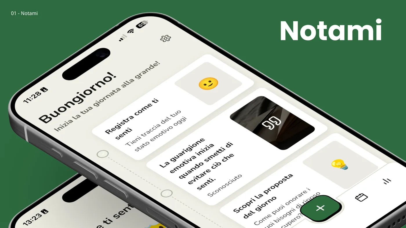 Notami, l'app, anteprima