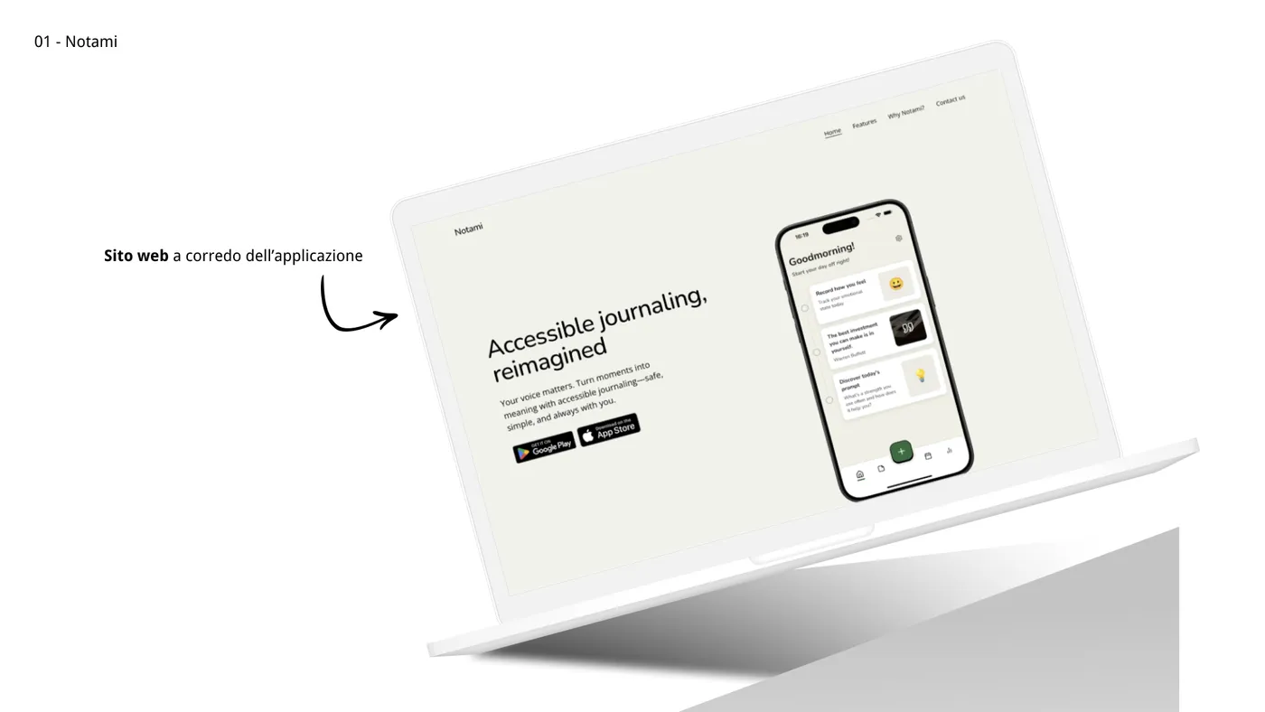 Il sito che accompagna l'app
